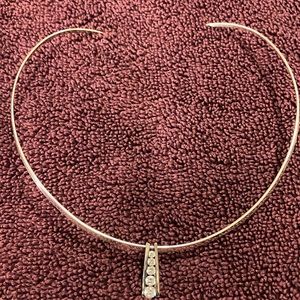 Silver choker with bling charm